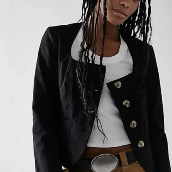 Free People Jackets & Blazers - NWT Free People | Womens Black Button Courtship Fitted Blazer | Womens XL